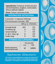 Cargar imagen en el visor de la galería, Vitamina B12 Liposomal 180 capsulas - Wellplus
