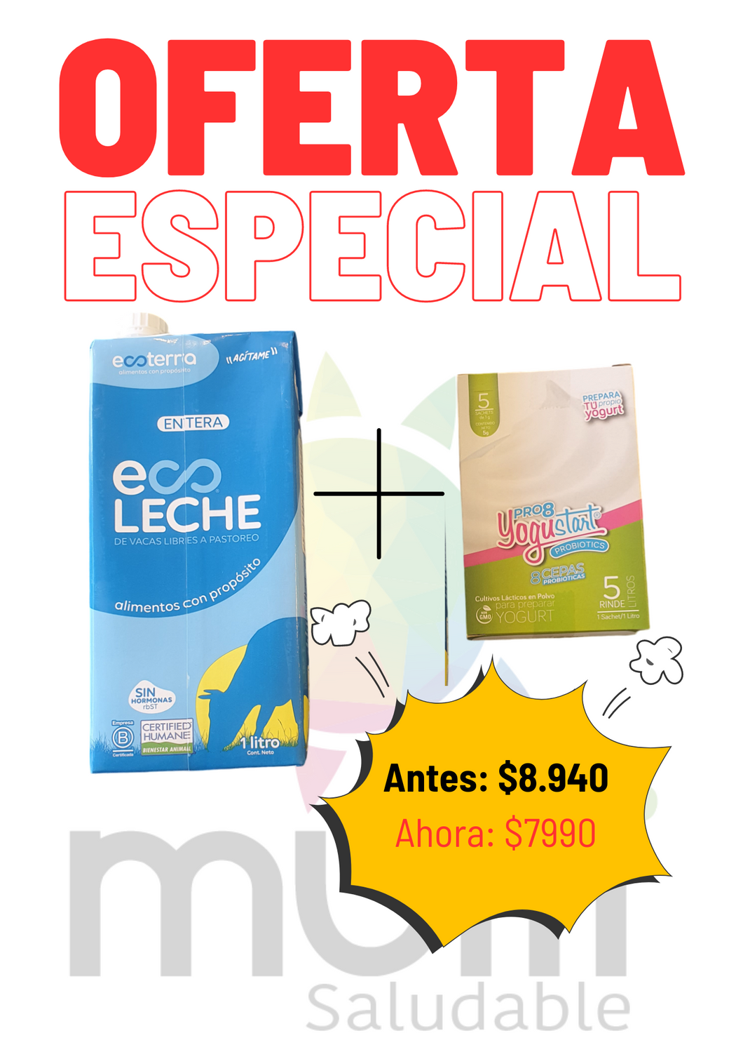 Pack Crea tu yoghurt, Leche entera + Yogustar