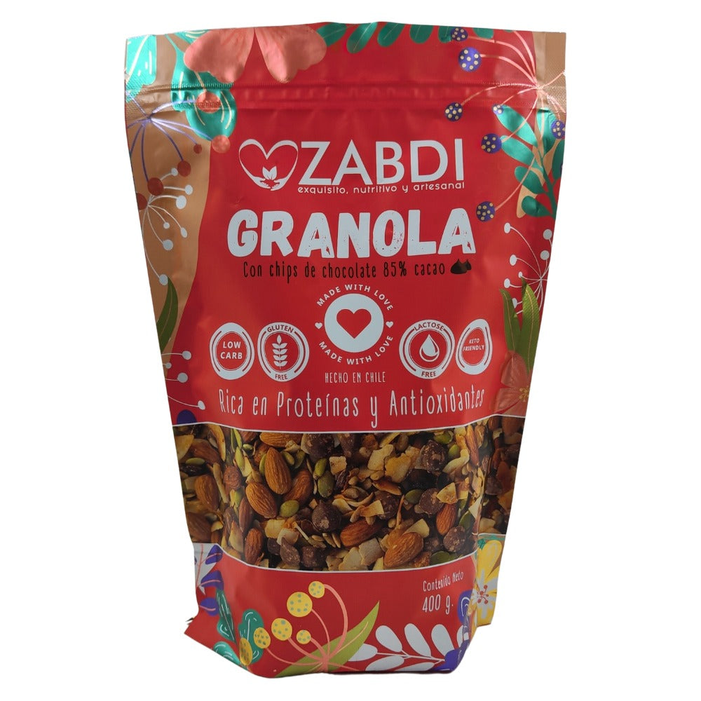 Granola Cranberries y Chip Chocolate 85%  400gr - Zabdi