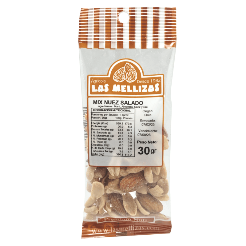 Snack Mix Nuez Salado 30gr -Agricola las Mellizas