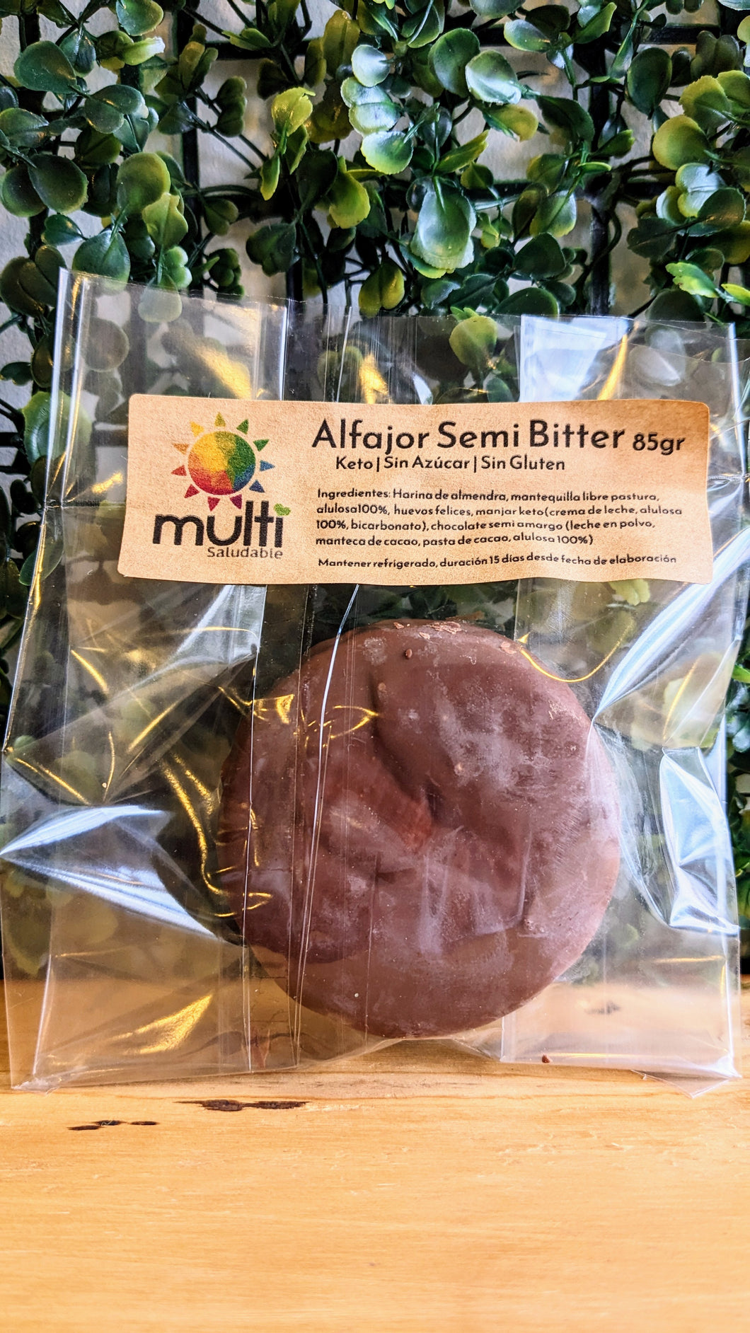 Alfajor Semi Bitter 85gr Multisaludable