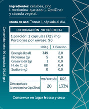 Cargar imagen en el visor de la galería, Zinc plus 20mg 90 capsulas - Wellplus
