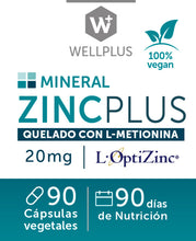 Cargar imagen en el visor de la galería, Zinc plus 20mg 90 capsulas - Wellplus
