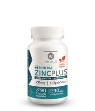 Cargar imagen en el visor de la galería, Zinc plus 20mg 90 capsulas - Wellplus
