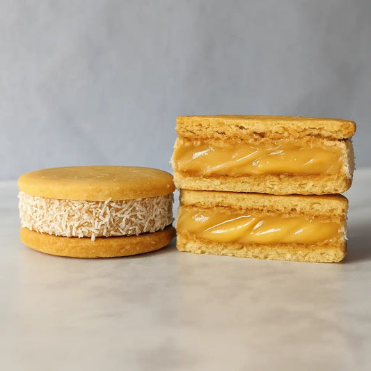 delicioso alfajor chilenito con manjar artesanal keto, sin gluten, ni azucar y keto