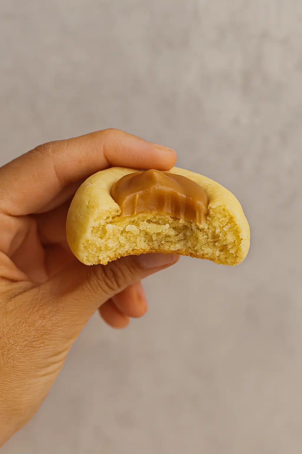 Galleta keto  mordida saludable, libre de gluten y sin azúcar, rellena con manjar keto y endulzada con alulosa.