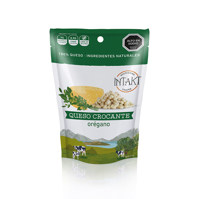 Chip Queso crocante Oregano 20gr - Intakt