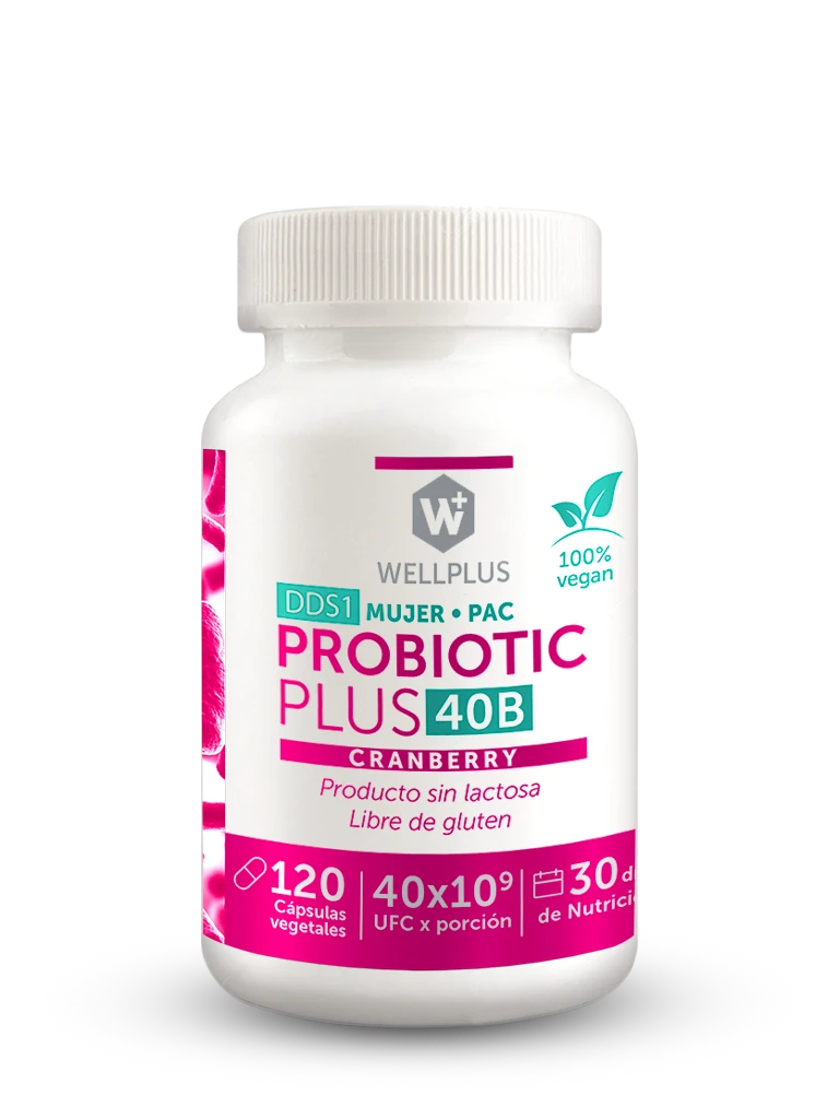 Probiotic Mujer 40B + Cranberry 120 capsulas - Wellplus