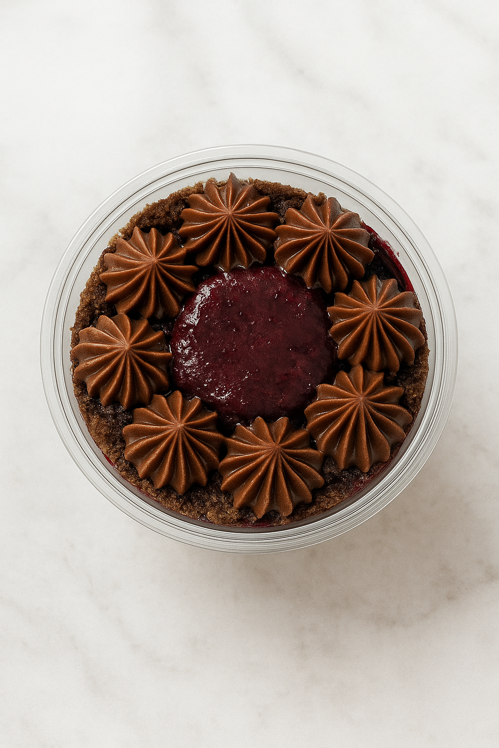 Torta en vaso Tres Amores Ganache • Manjar • Mermelada (210gr) – Sin Gluten, Sin Azúcar y Bajo en Carbohidratos