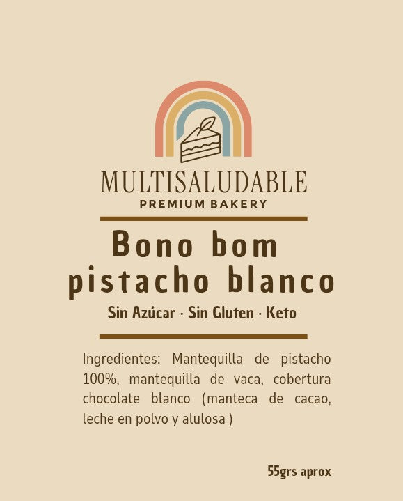 Bon o Bom Pistacho 55 g – Sin Gluten, Sin Azúcar y Bajo en Carbohidratos