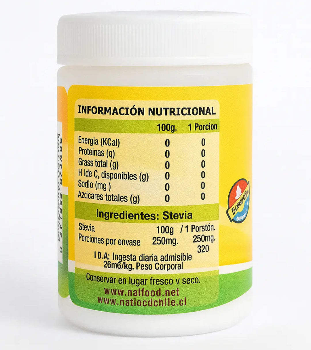 ingredientes stevia en polvo natood