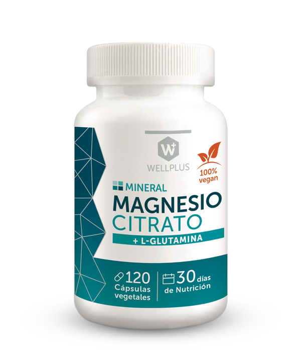 CITRATO DE MAGNESIO + GLUTAMINA 120 CAPSULAS - WELLPLUS