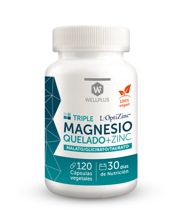 Magnesio Quelado + Zinc 120 Capsulas - Wellplus