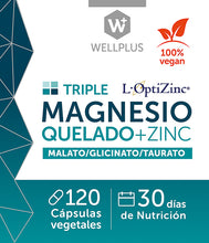 Cargar imagen en el visor de la galería, Magnesio Quelado + Zinc 120 Capsulas - Wellplus
