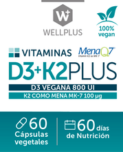 Cargar imagen en el visor de la galería, VITAMINA D3 + K2 - WELLPLUS
